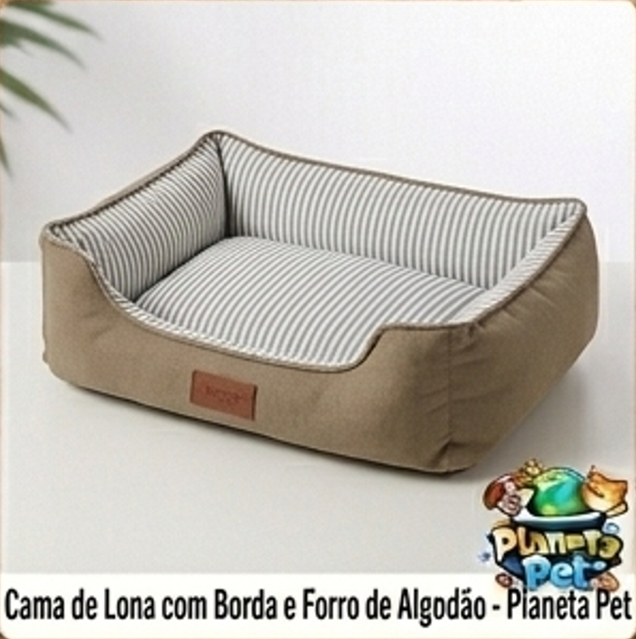 Cama de Lona com Borda e Forro de Algodão